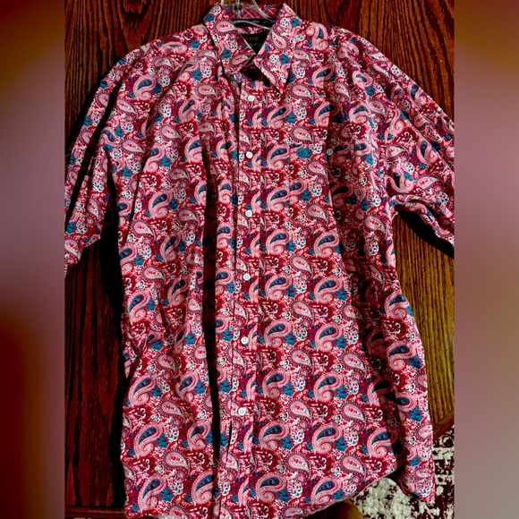 Red Paisley Wrangler dress shirt XXL - Picture 1 of 2